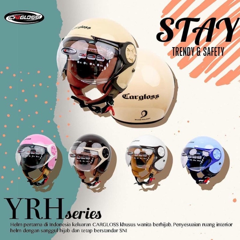 HELM YR-HIJAB MILKSHAKE PINK CARGLOSS ORIGINAL