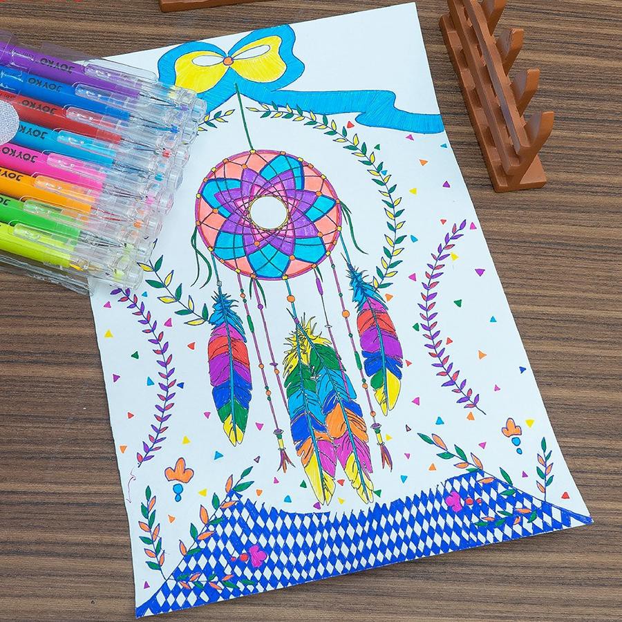 

7S8 Color Gel Pen Pena Jel + Highlighter Penanda Joyko GPC-277 8 Warna Terkini