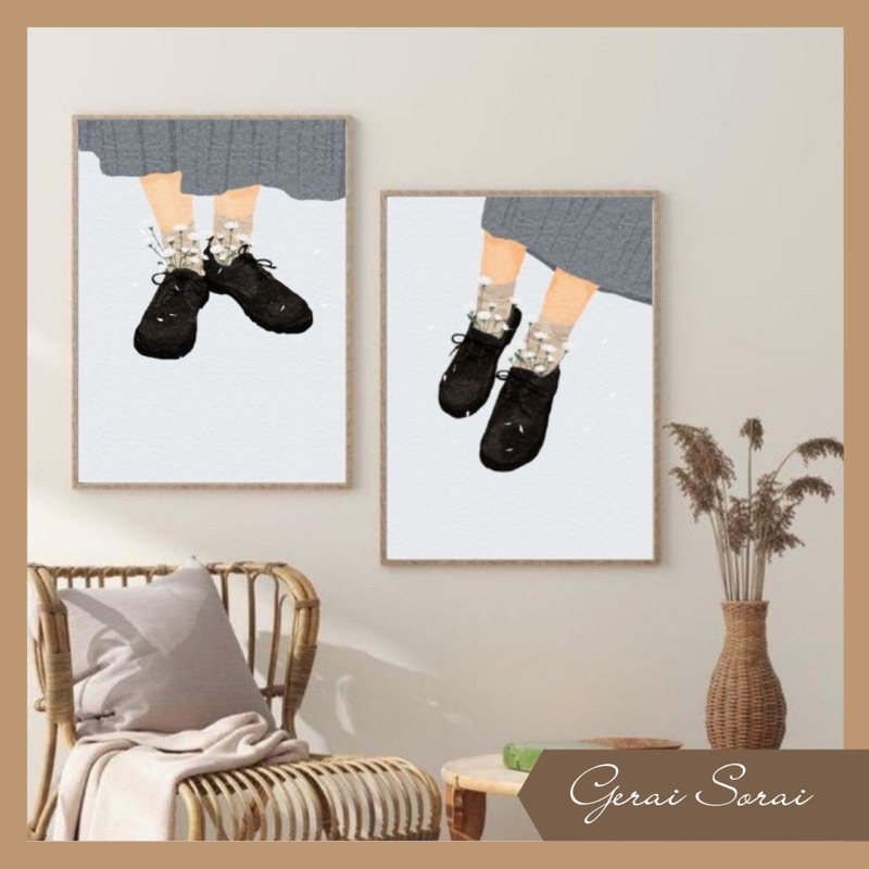 [Hiasan Dinding] BLACK SHOES AESTHETIC WALL DECOR
