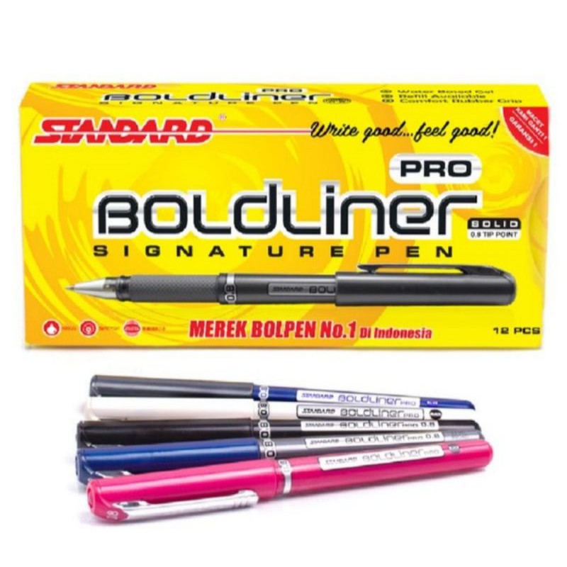 

Pulpen Pen Standard Boldliner Pro Signature Pen Solid 0.8 Tip Point Pulpen Bold Liner