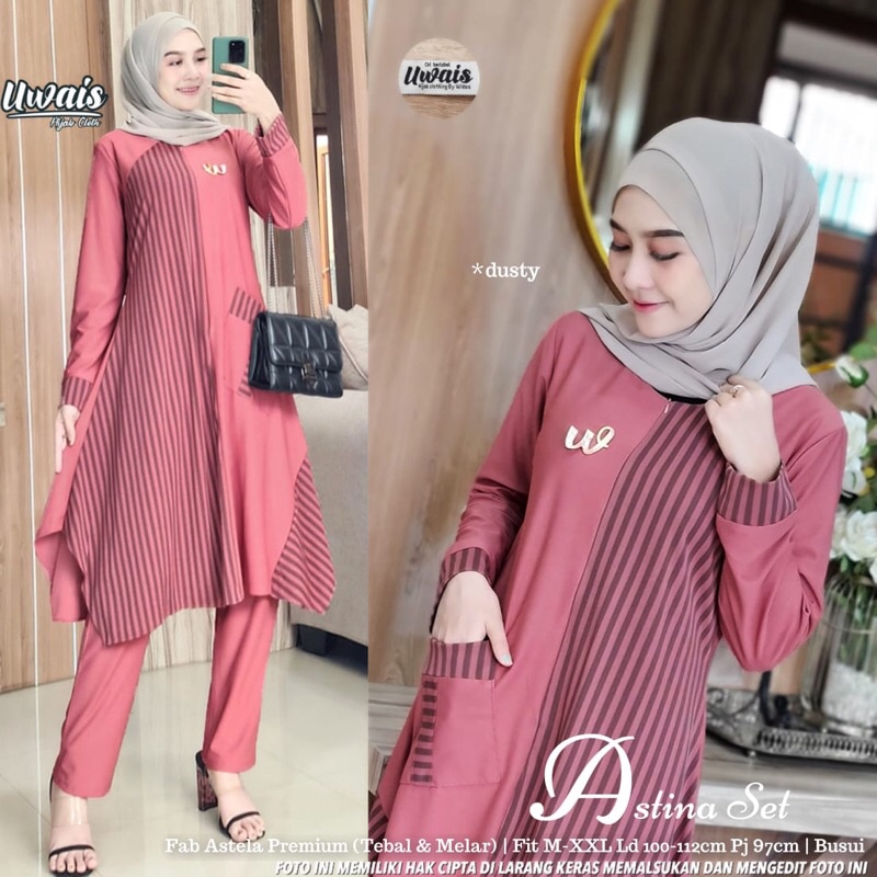 ASTINA SET ORI UWAIS HIJAB CLOTHING / SETELAN UWAIS