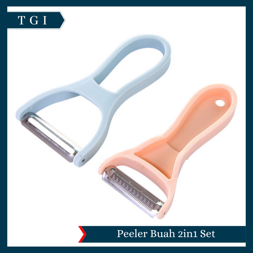 TGI - [2 IN 1] PEELER PARUTAN PENGUPAS SERUTAN SLICER BUAH SAYURAN KENTANG WORTEL STAINLESS