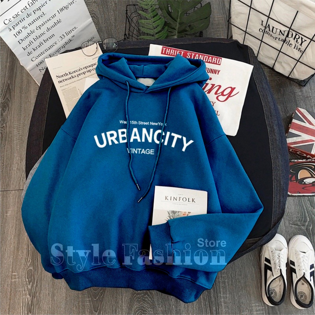 FenishaStore Sweater Hoodie Wanita URBAN CITY Size M-L-XL-XXL Bisa Bayar Ditempat COD