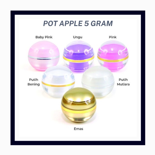 Paket Super Murah Pot Kosmetik Apple Round 5gr - pot Import Minimalis Include Inner Lid