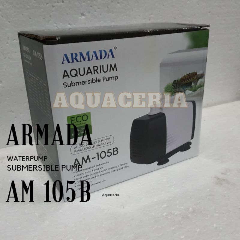 Pompa celup aquarium kolam ARMADA AM 105B POMPA celup 4000 L/H 43W