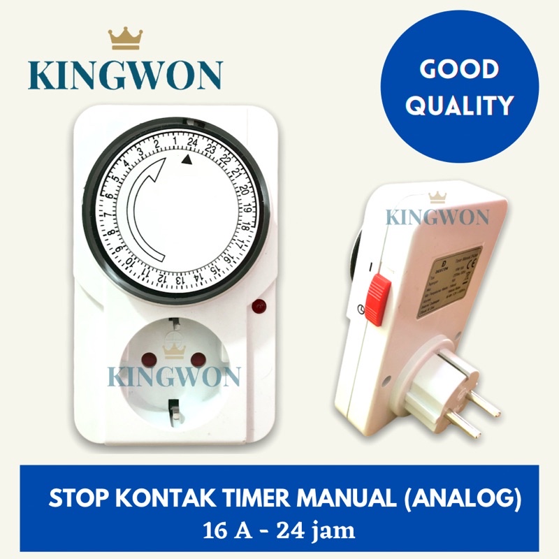 STOP KONTAK LISTRIK MANUAL ANALOG TIMER SWITCH STOPKONTAK TIMER 24 JAM