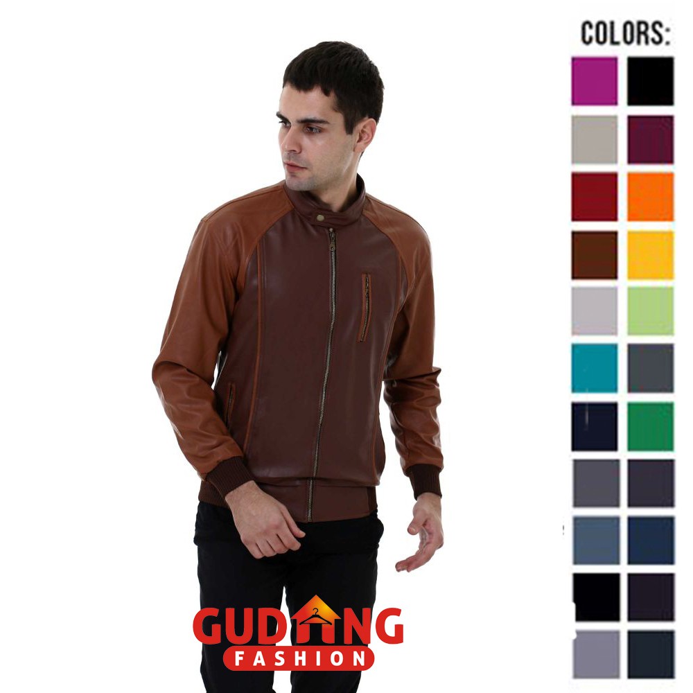 Jaket Casual Kasual Semi Kulit Hitam Coklat - JAK (COMB)