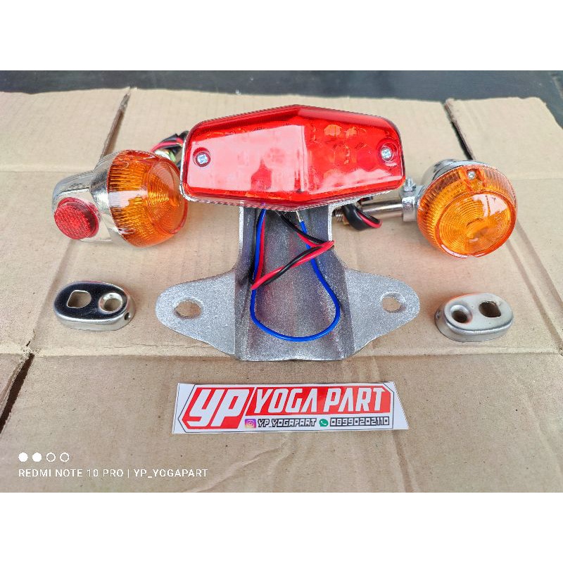 STOPLAMP LAMPU BELAKANG BSA LED CB SET PANGKON V80 SEIN GT MINI