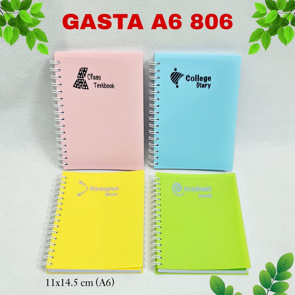 

GG Buku Tulis Spiral Gasta Biasa Cover Plastik A6-80 / Notebook / Buku Catatan