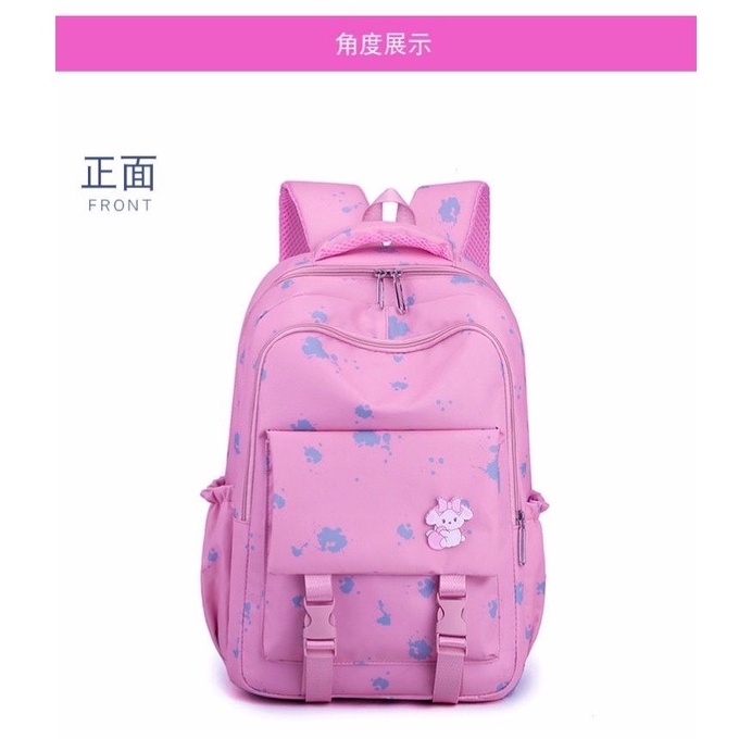 Tas Ransel Wanita Korea School MARA LILAC PIN Backpack Perempuan Stylish Kece Uwwu Kiyowok Maksimal