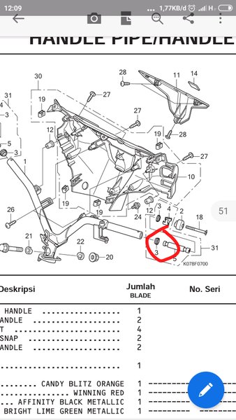 KARET JALU STANG HONDA BLADE DAN REVO ABSOLUT