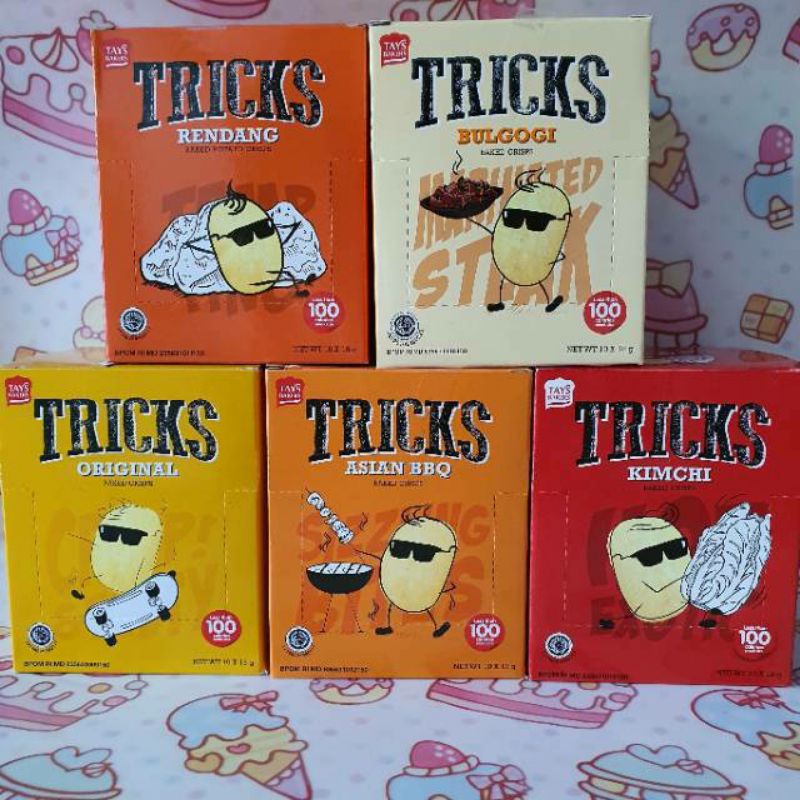 TRICKS BISKUIT KENTANG POTATO BAKED CHIPS 1BOX ISI 10 PCS  SNACK KRIPS