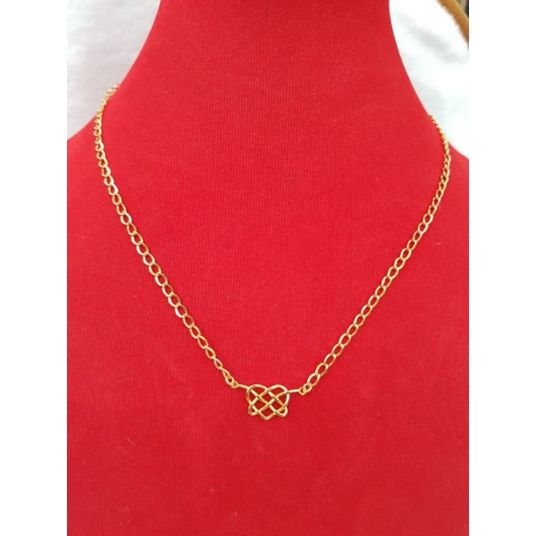 KL401JM39JM kalung emas asli model rantai vensi liontin ikatan RCTI Viral panjang 43.2cm kadar 70%
