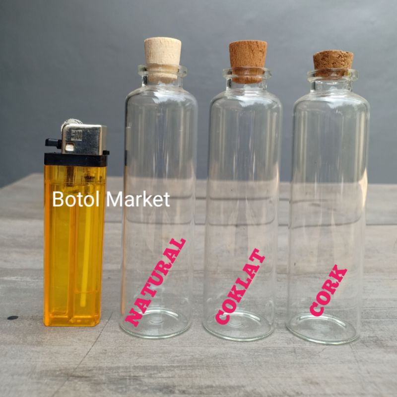 Botol kaca Hias 50ml tutup kayu Botol tabung souvenir ...