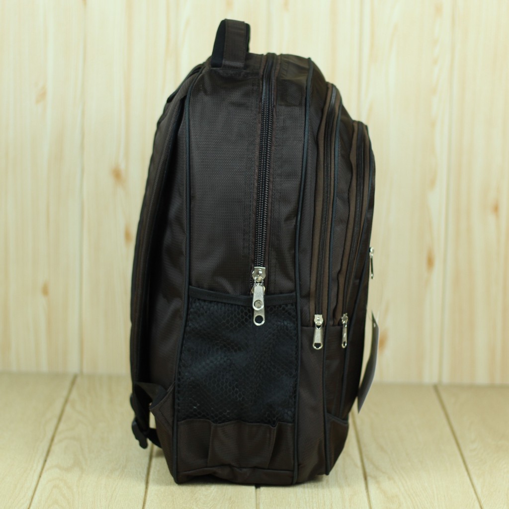 Tas Ransel Pria Wanita Back Pack Laptop Alfito Colour Coklat Trendy Bahan Tebal Kuat Berkualitas