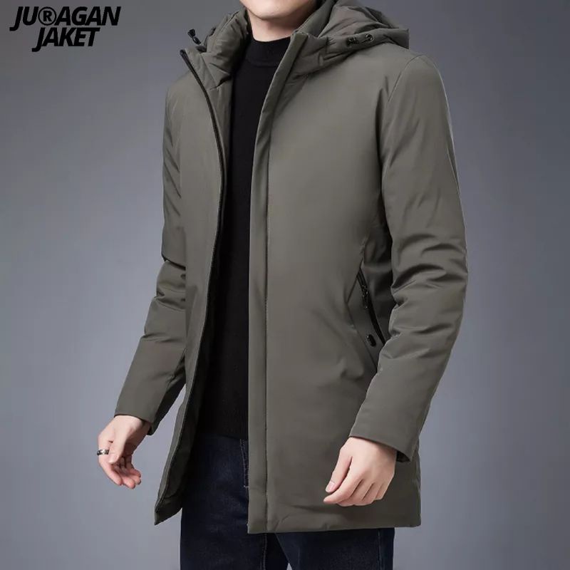 jaket winter pria hoodie tebal