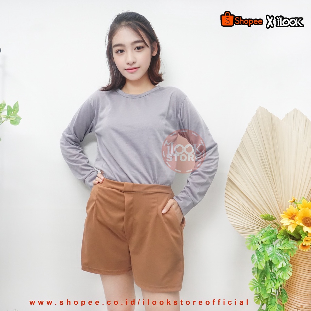ilook | Beca Pant | Celana Pendek Beca | Celana Pendek Wanita | Celana Korean Style Bahan Crepe