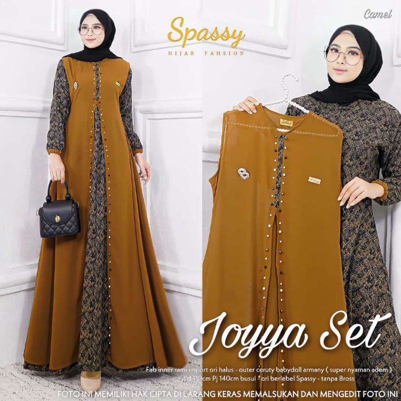 JOYYA SET MAXY GAMIS DRESS WANITA MUSLIMAH INNER RAMI IMPORT OUTER CERUTY BABYDOLL ARMANY BEST SELLE