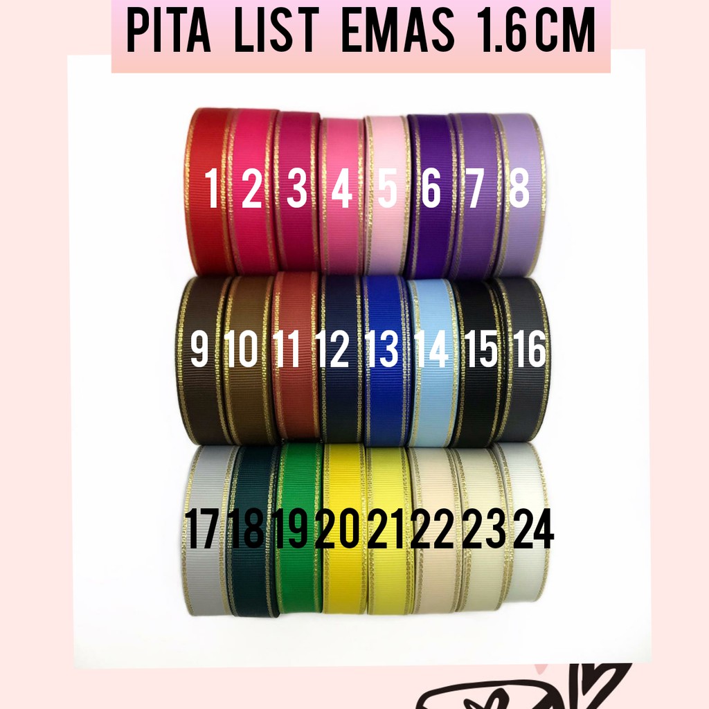 1 YARD (91 CM)  - 1.6 CM | PITA GROSGRAIN LIST EMAS