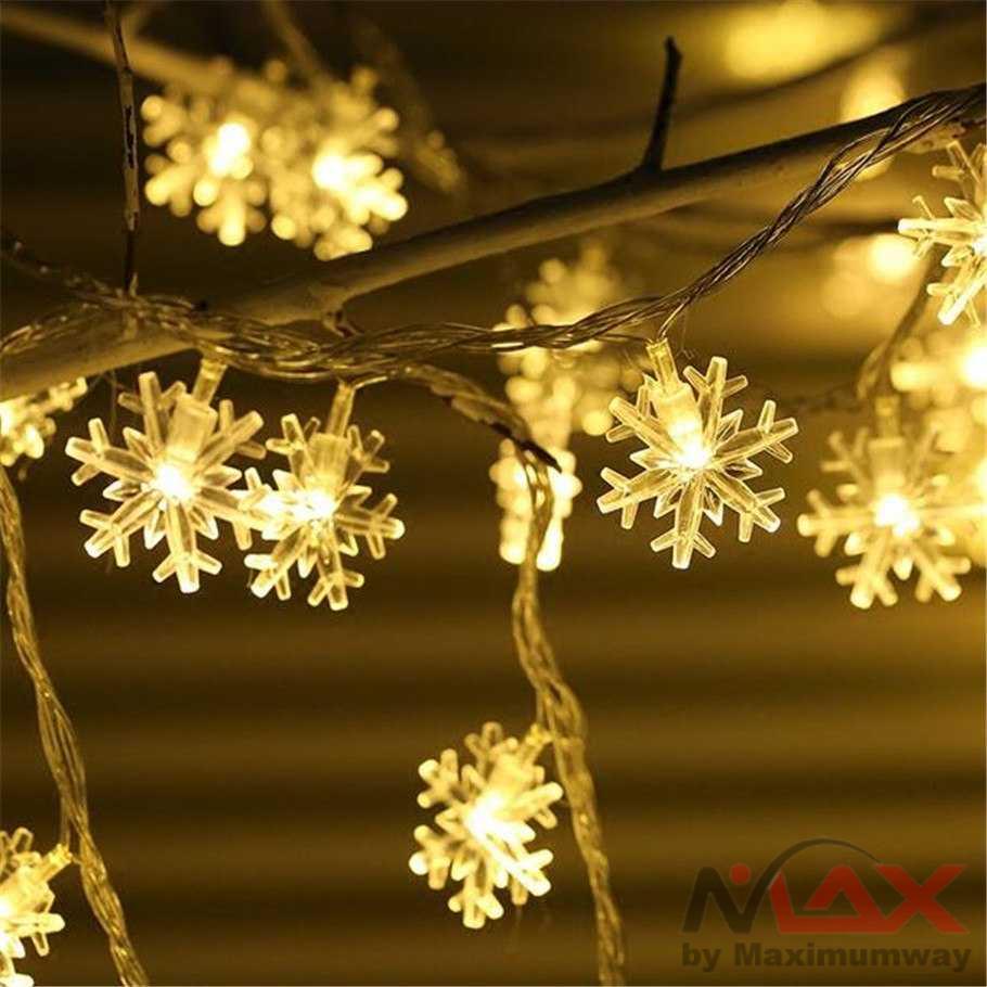 Lampu Hias Dekorasi Snowflake Christmas Light Battery 20 LED - HH-002 Warna Warm White