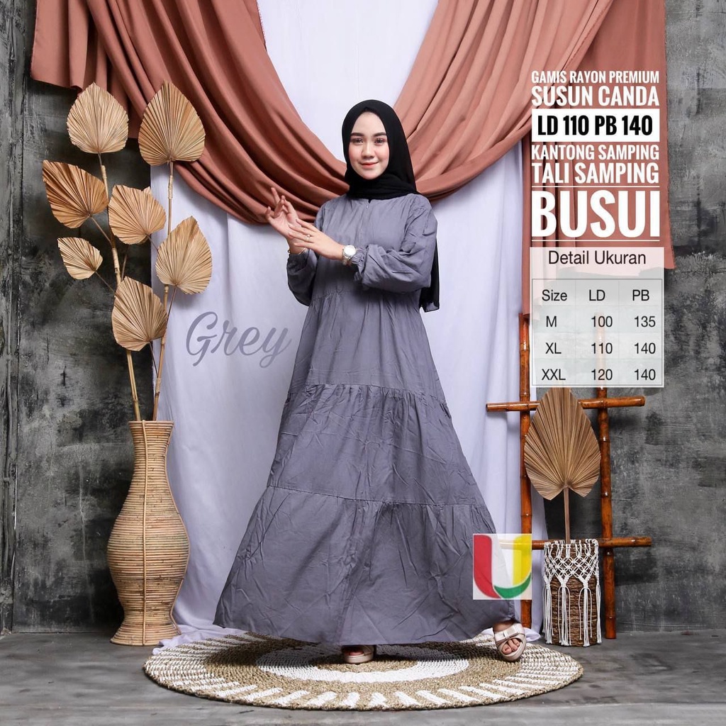 Gamis Rayon Polos Model Gamis Canda Susun 3 Rempel Lengan Panjang Busui Resleting Fit To M-XXL / Gamis Rayon Terbaru