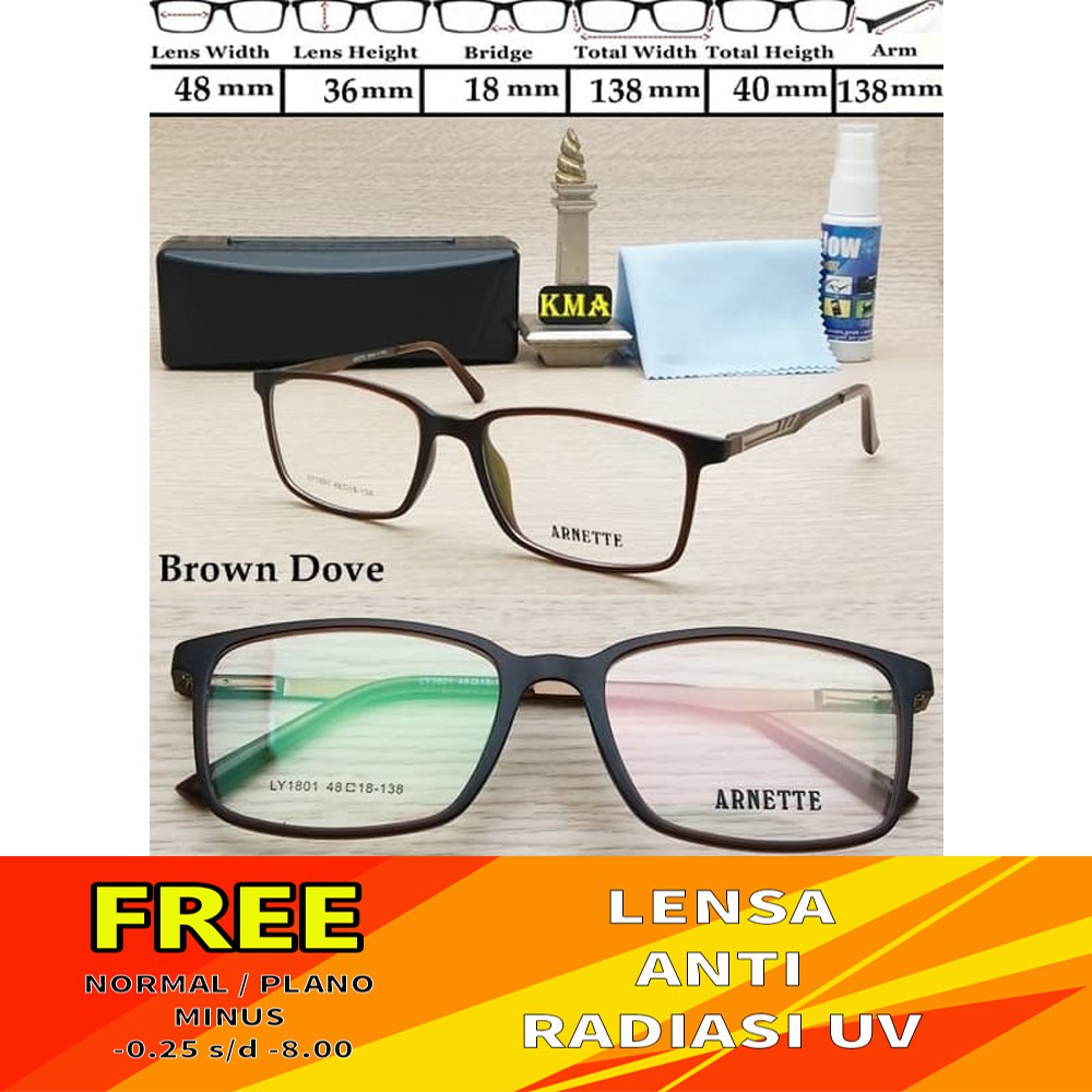 frame kacamata anti radiasi ARNETTE gratis lensa anti uv radiasi frame kacamata unisex frame kotak