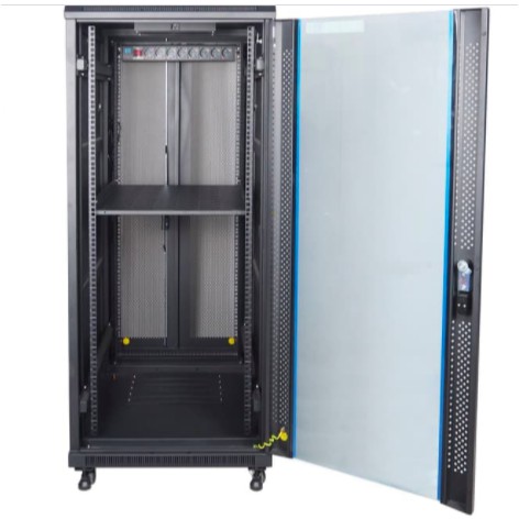 IR9027G - 27U Close Rack Depth 900mm Glass Door 19&quot; - INDORACK