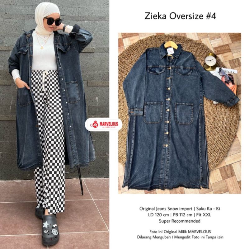 ZIEKA OVERSIZE #4 BY MARVELOUS / MIDI JEANS WANITA MUSLIMAH / Baju wanita premium