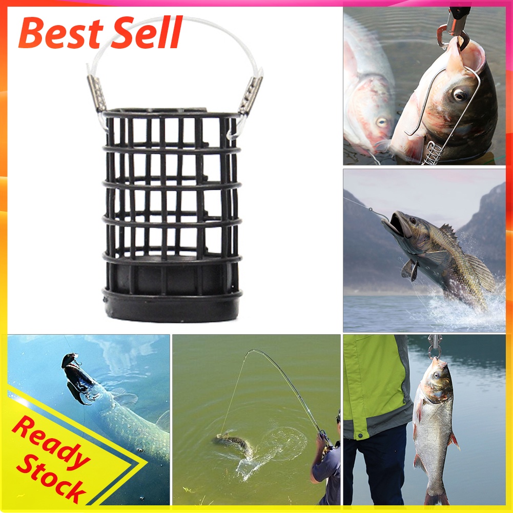 Fishing Bait Cage Hollow Stainless Steel Feeding Lure Trap Feeder Tackle