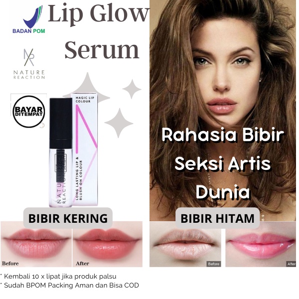 Lips Glow Serum Bibir Untuk Bibir Hitam Pemerah Bibir Pria BPOM Permanen Original Nature Reaction Pe