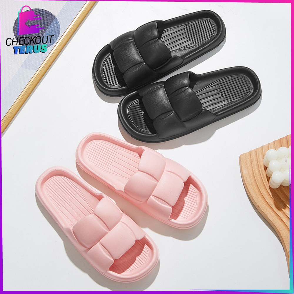 CT S51 Sandal Jelly Wanita Korean Style Import Bahan EVA Anti Slip Sandal Rumah Elastis Empuk Soft Slipper