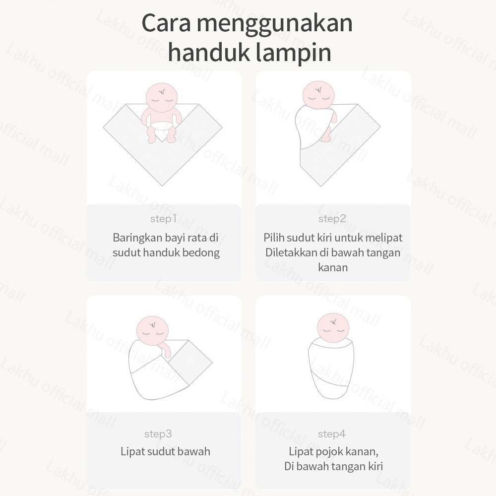 Lakhu 110*110cm selimut bayi anak sprei bedong bayi muslin swaddle /selimut bayi muslin