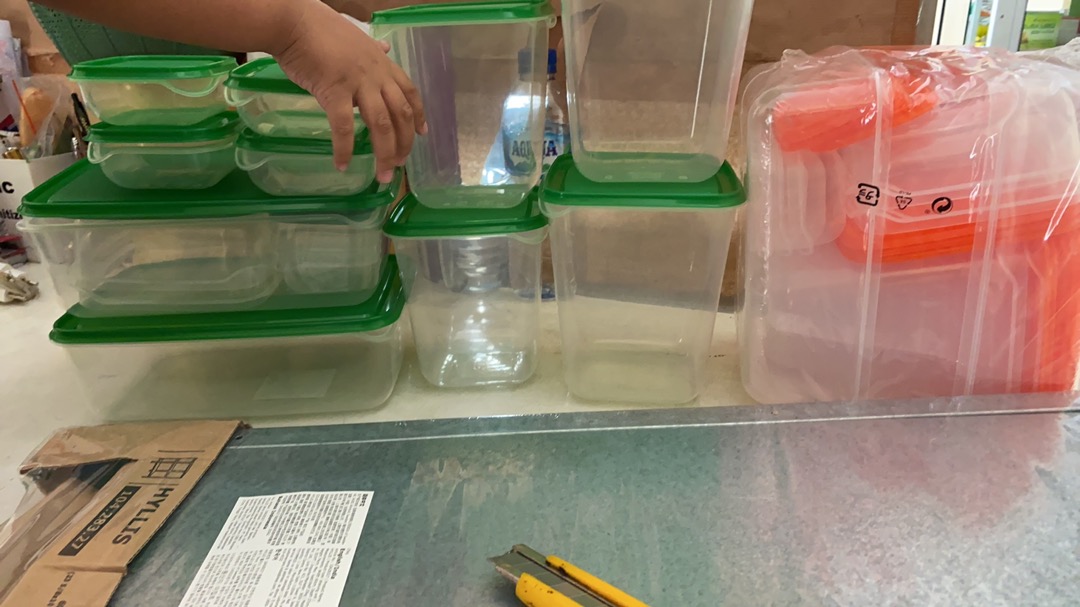 Tempat Makan Kotak Plastik Transparan Serbaguna, Set Isi 17