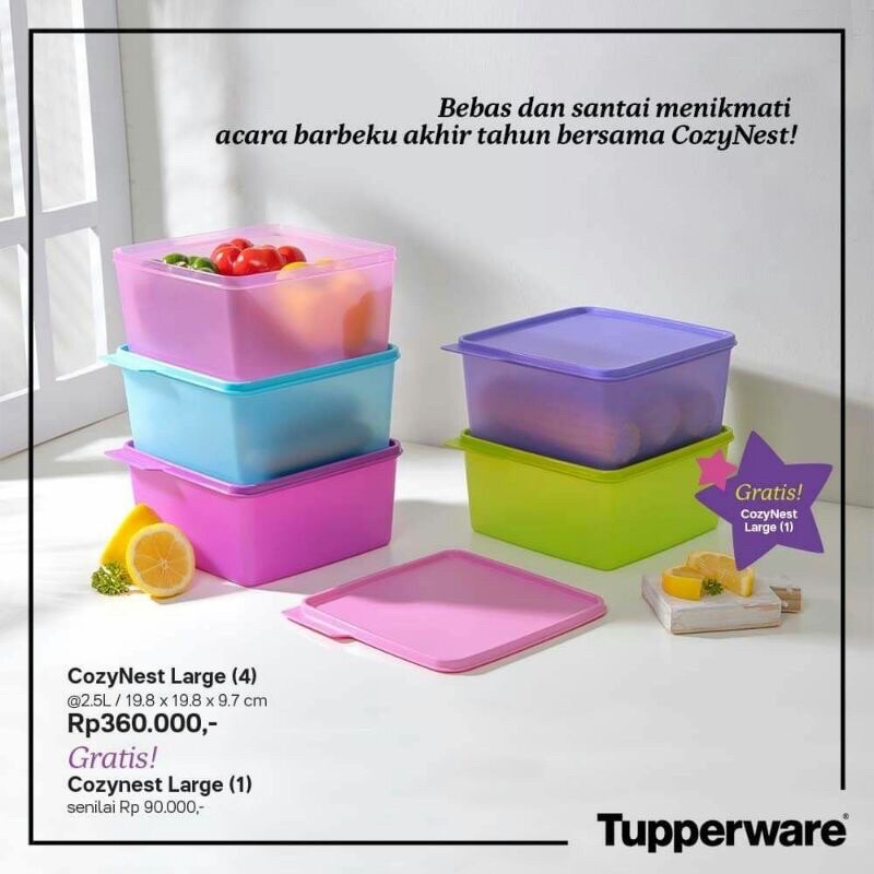 Tupperware Large cozynest cozy nest toples / kotak makan promo