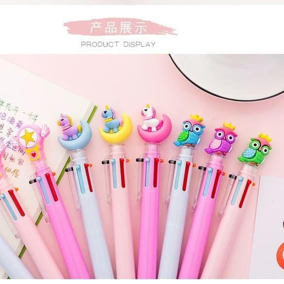 

♣ Pulpen Unik / Pen 6 Warna Motif Unik Warna Warni ❁