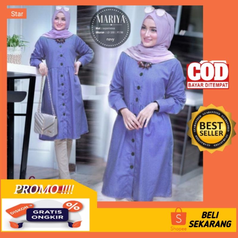 MARIYA TUNIK / tunik / baju wanita kekinian/ atasan wanita/baju wanita/fashion muslim/atasan/fashion