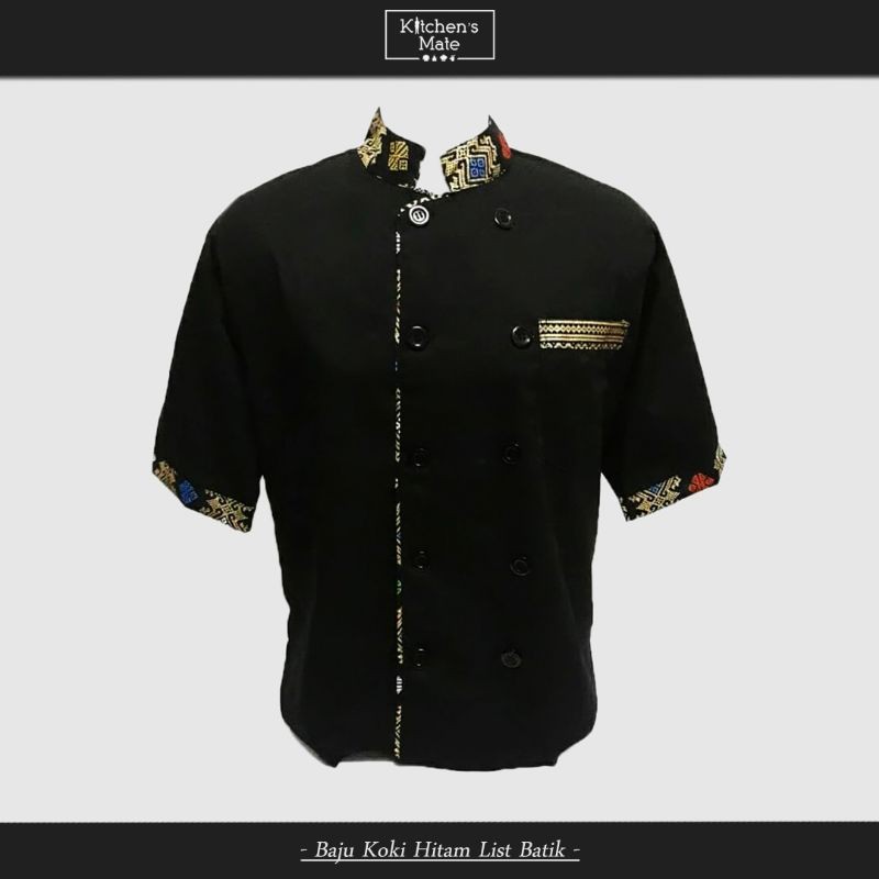 Baju Koki Hitam Lis Batik