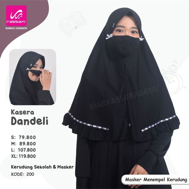 KERUDUNG KAOS MASKER KASERA DANDELI RABBANI