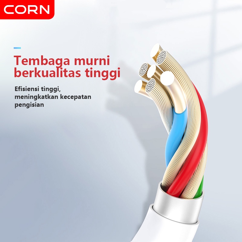 CORN 1.2M 65W Type-C 5A/ Lightning 2.4A/Micro 4A/Super Fast Charging Charger Cable