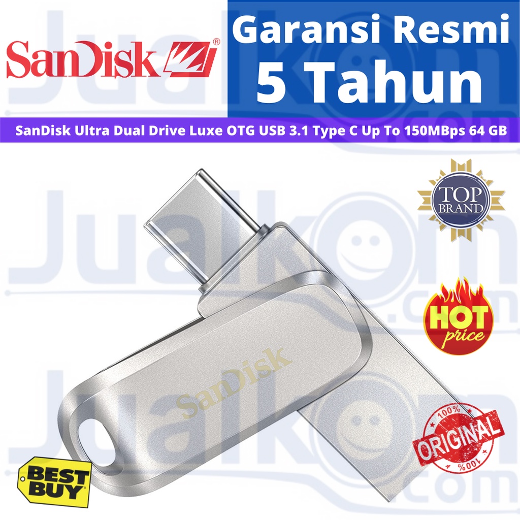 Sandisk OTG 64GB USB Type-C Up To 150MBps USB 3.1 Ultra Dual Drive Luxe