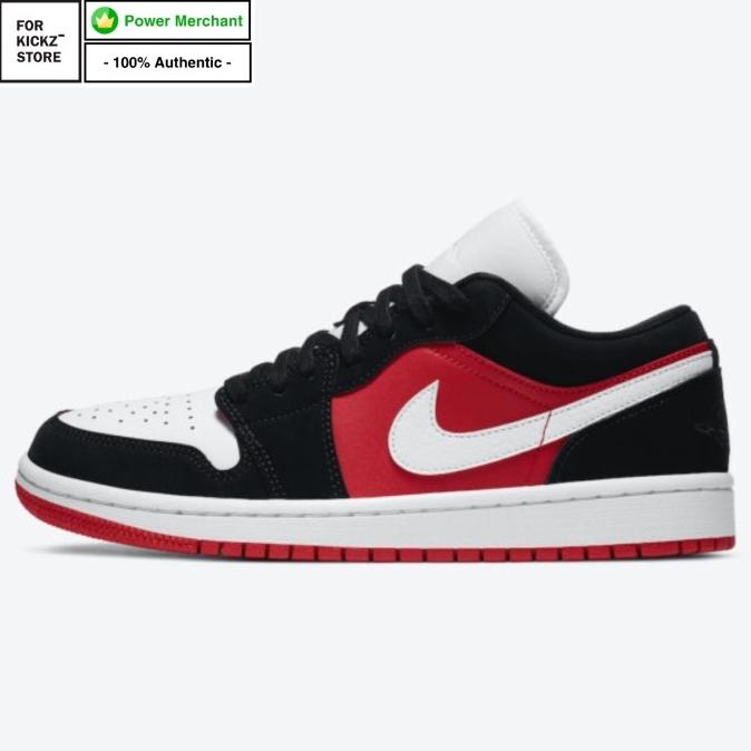 low jordan 1 black and red