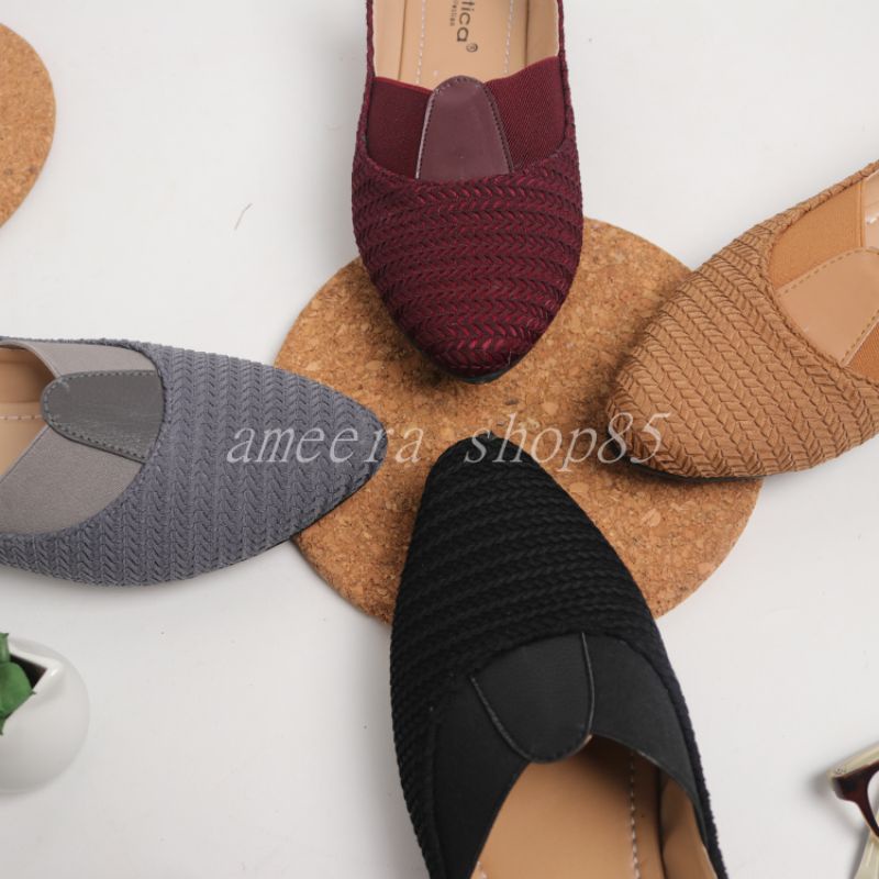 gratica sepatu flat shoes tali belakang  AW82