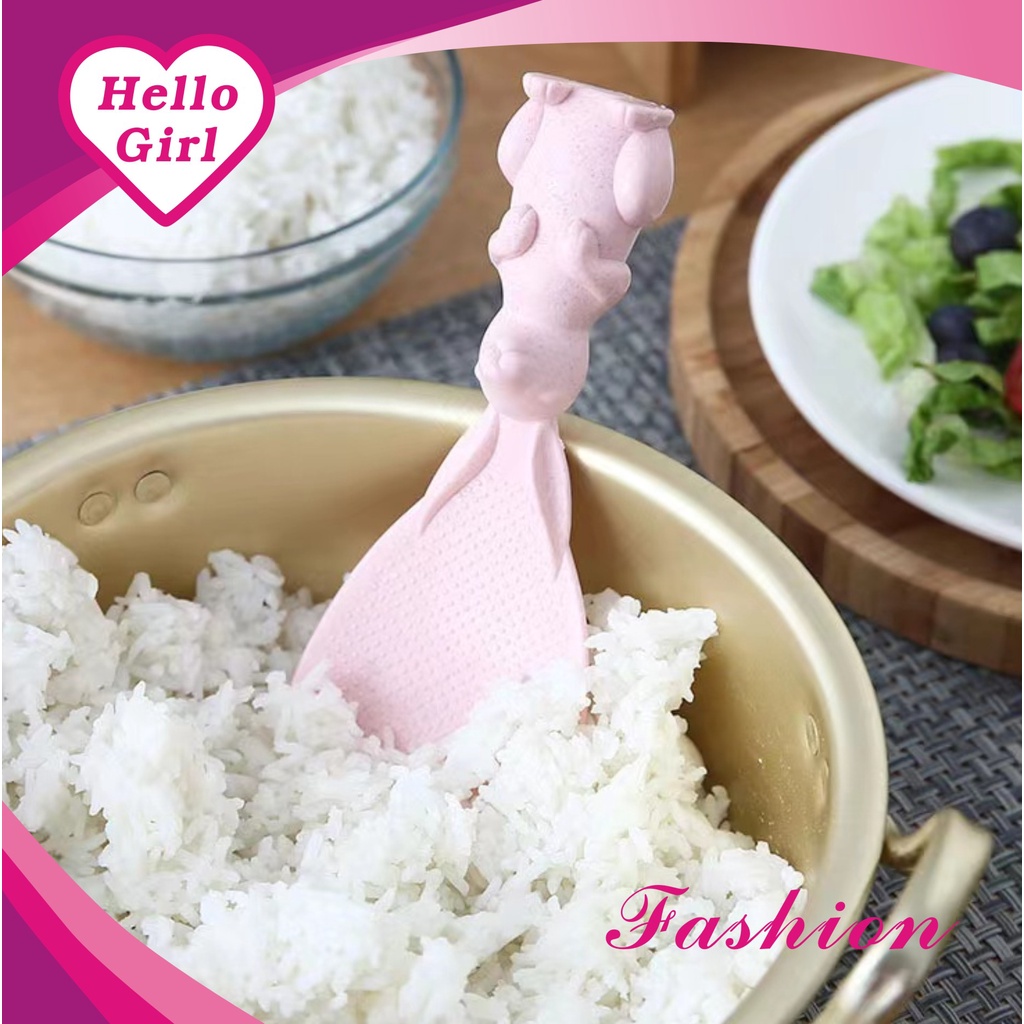 (Hello Girl)D18 Sendok Nasi Centong Nasi Plastik Motif Kelinci Import