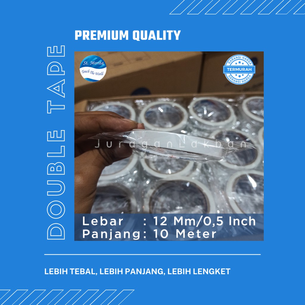 

Double tape/tip 12mmx 10 Meter (12Mm,0,5 Inch) Premium