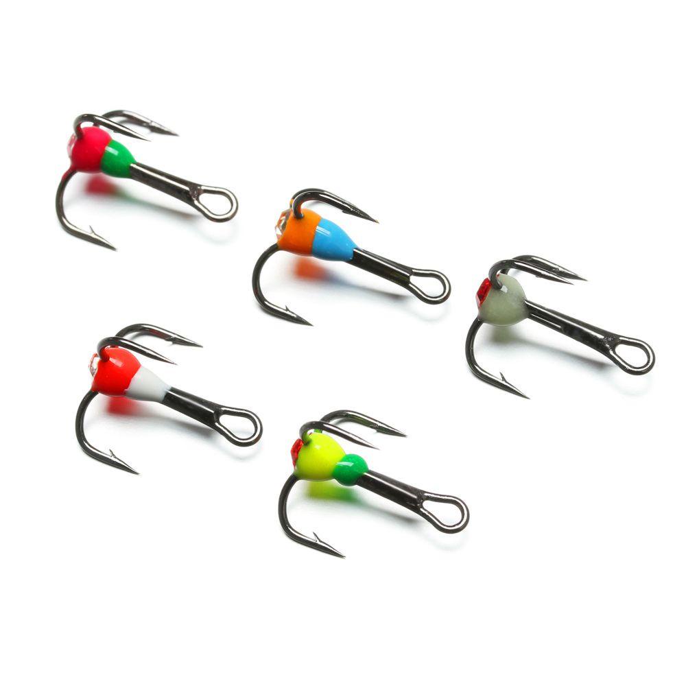 Kait Pancing Es AUGUSTINA Fishing Tackle Outdoor Musim Dingin Umpan Tenggelam Baja Karbon Tinggi8# 10# 12# 14# Pengait Trebles