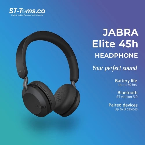 Jabra Elite 45h On Ear Wireless Headphones - Titanium Black