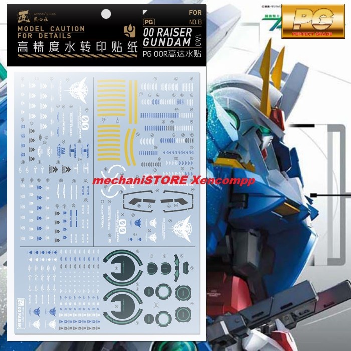 Water Decal PG OO Raiser Gundam PG13 by ARTISAN CLUB