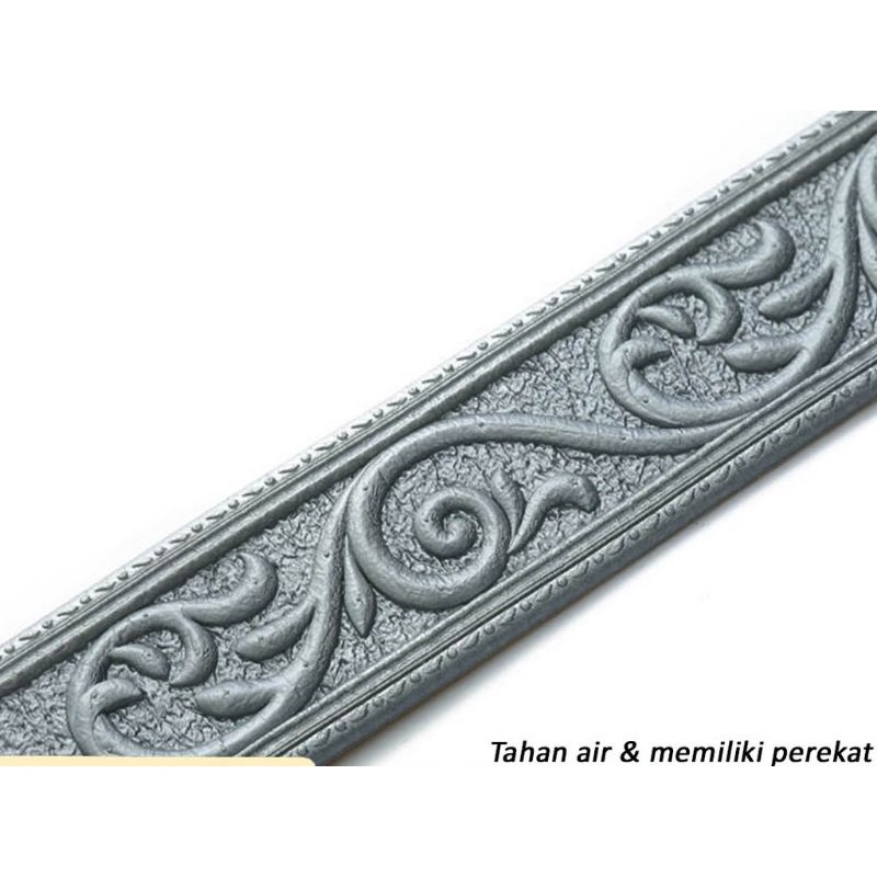 Wallpaper List Foam 3D Sticker-Abu Kecil Lebar 5cm