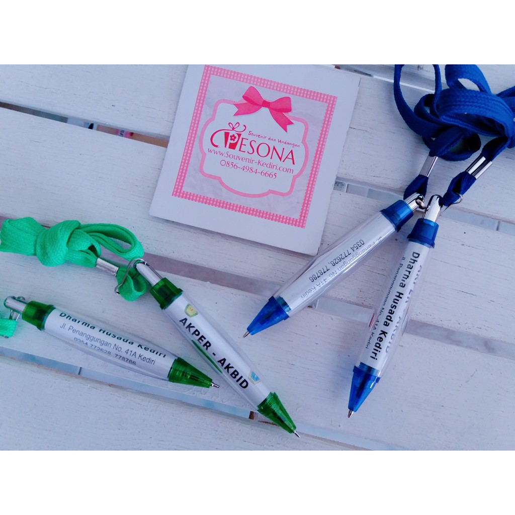 

Souvenir Pulpen Cabe Tali (Pen Bolpoin Bolpen Pena Promosi) Dengan Cetak Logo & Nama