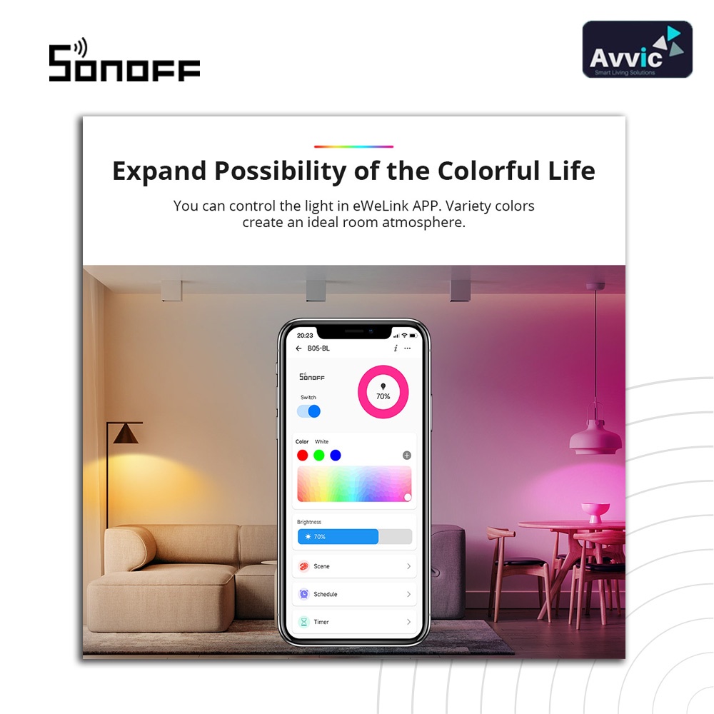 Sonoff B05BLA60 Smart LED Bulb RGBCW wireless LED SmartHome LED Pintar